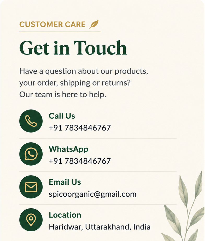 Spico Organic Contact Details