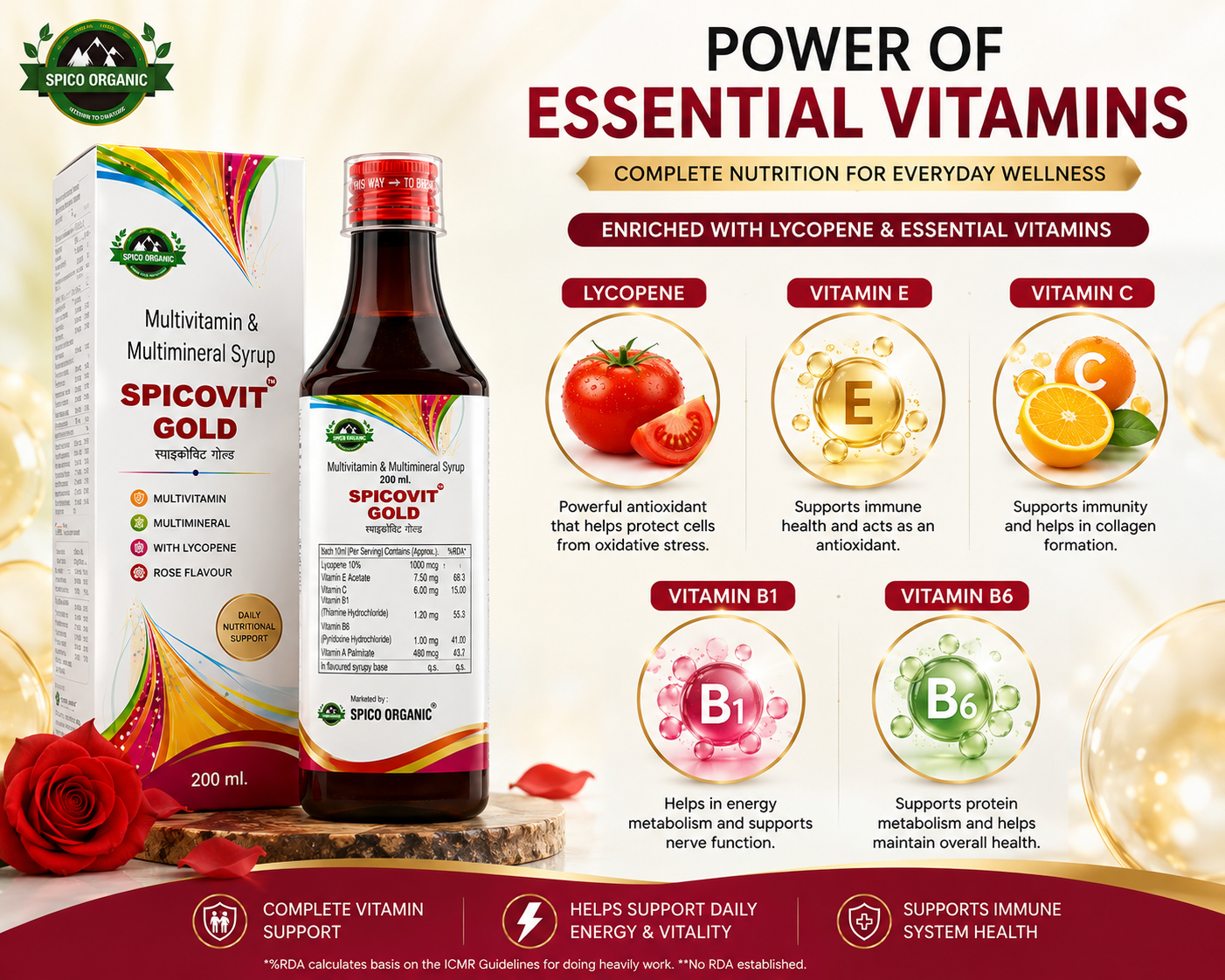 Spicovit Gold Multivitamin & Multimineral Syrup | 200 ml