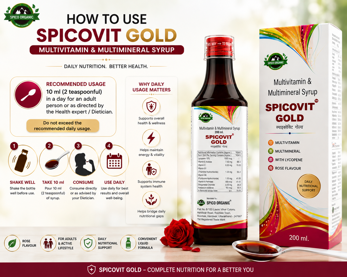 Spicovit Gold Multivitamin & Multimineral Syrup | 200 ml