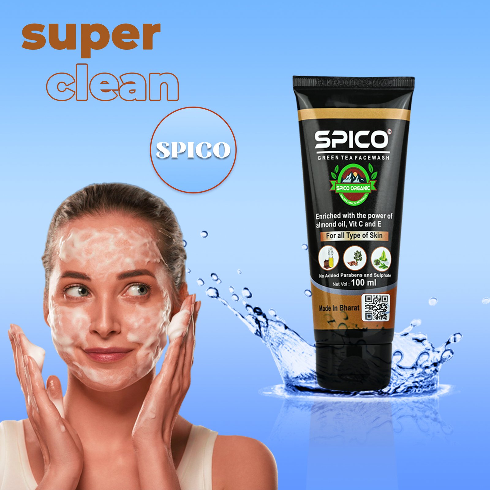 Spico Organic Green Tea Face Wash