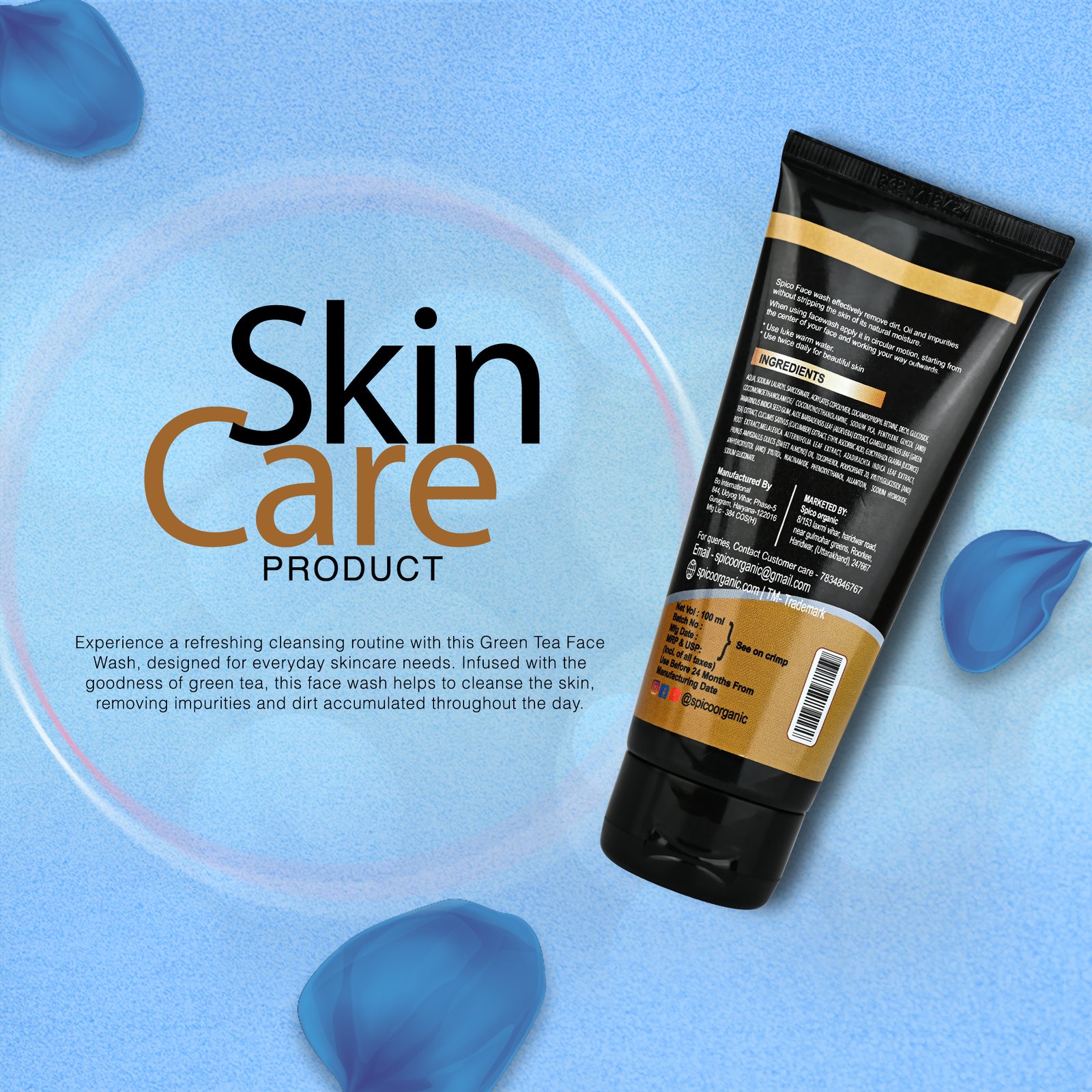 Spico Organic Green Tea Face Wash